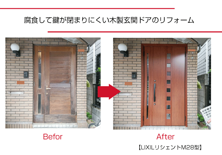 玄関ドアのリフォーム,YKK AP,リクシル,断熱ドア