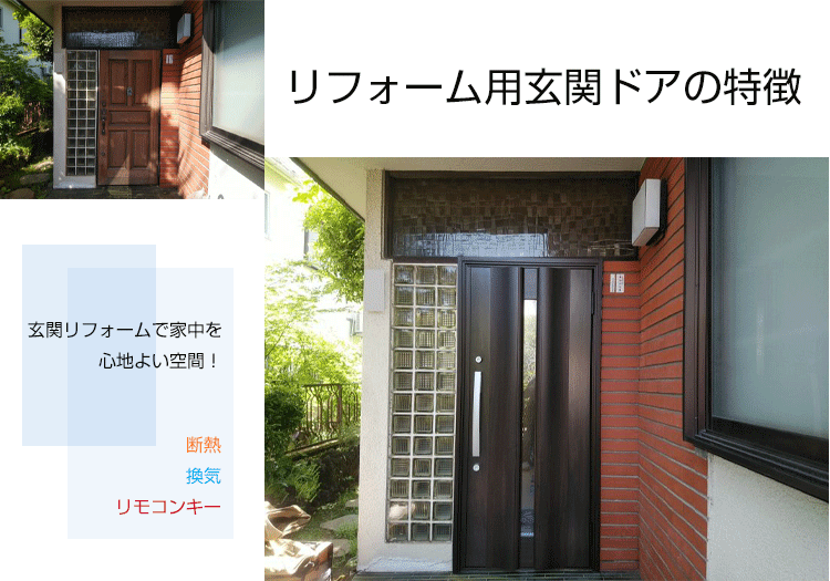 リフォーム用玄関ドアの特徴