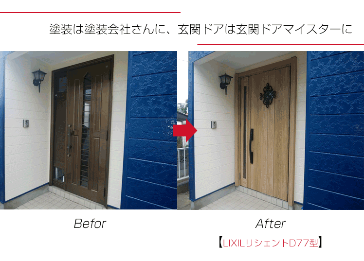 玄関ドアリフォーム　LIXILリシェント