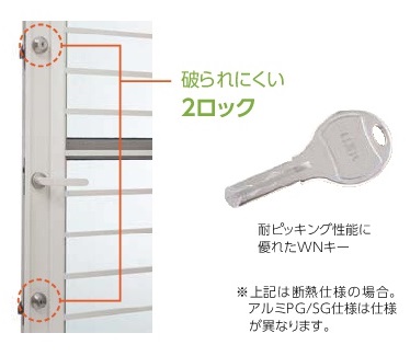 勝手口　2ロック