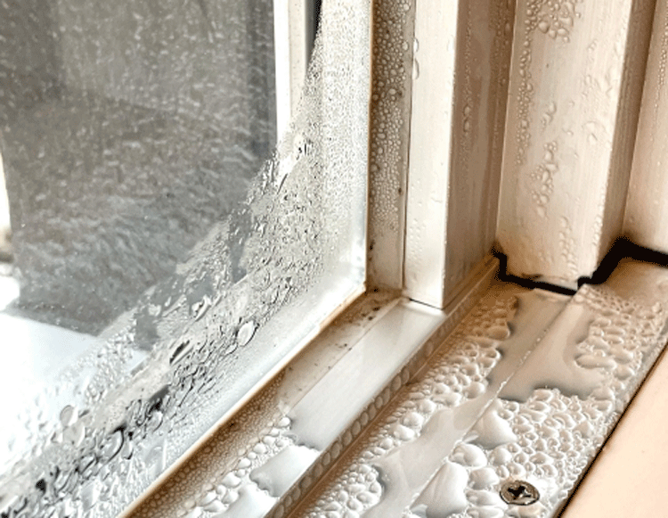 キッチンからの水蒸気で発生した結露