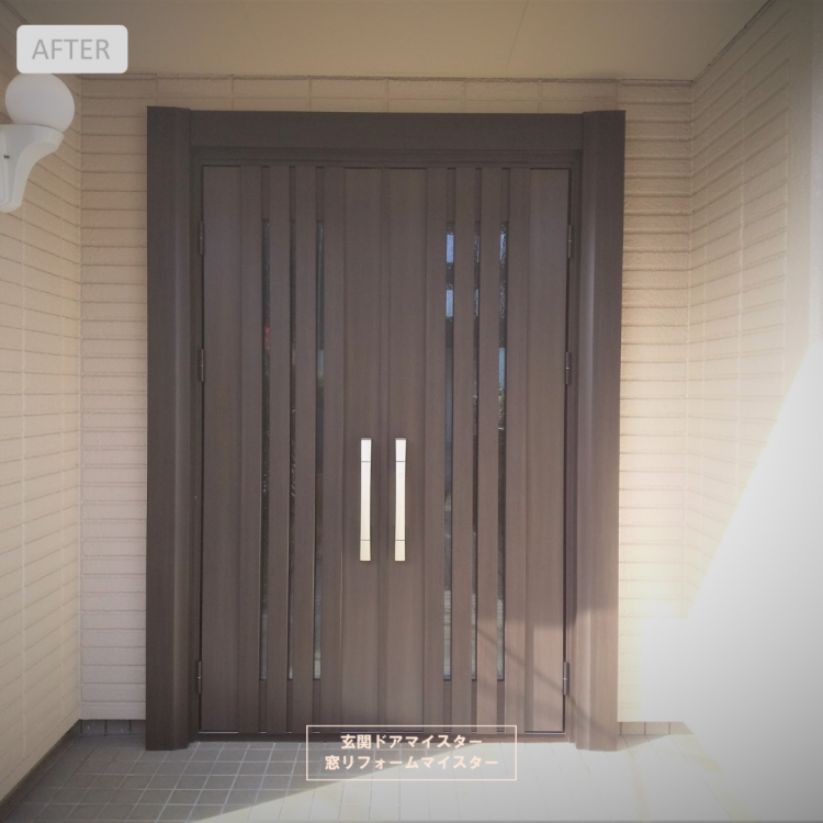 杉並区の玄関両開き戸リフォームビフォーアフター【YKKAPドアリモ】