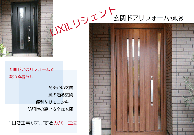東京,千葉,茨城,玄関ドアのリフォーム, LIXILリシェント