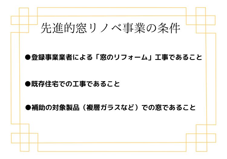先進的窓リノベ事業の条件