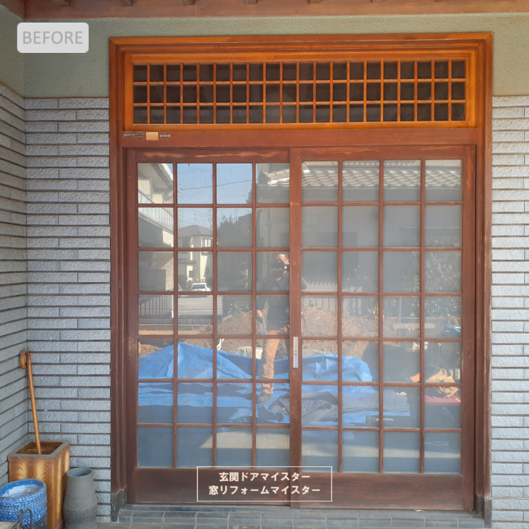 玄関引戸交換前