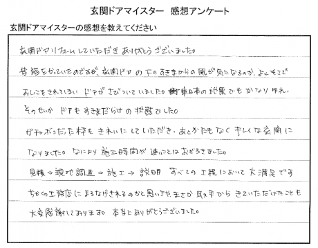 東海村の玄関ドアリフォーム口コミ