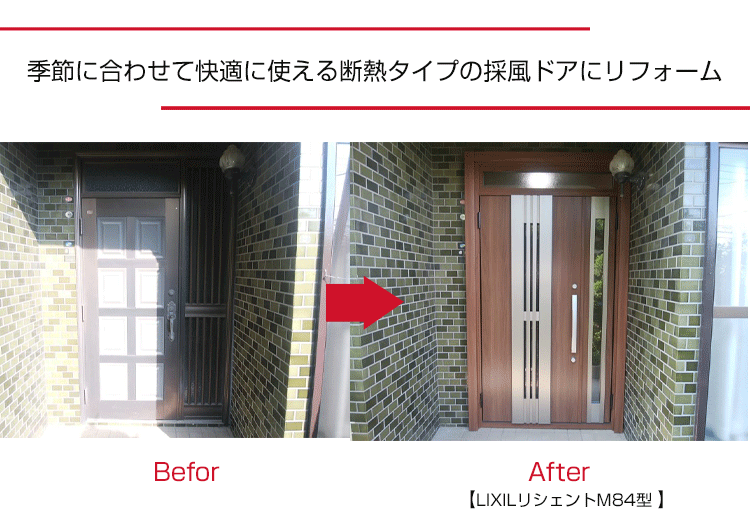 玄関ドアのリフォーム,YKK AP,リクシル,断熱ドア