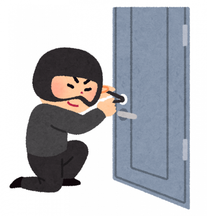 ピッキングをする空き巣狙い