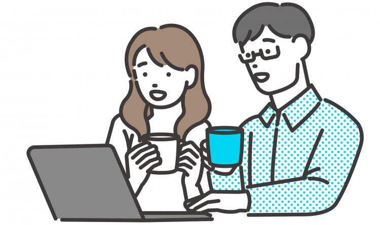 通販で玄関ドアの見積もりをする夫婦