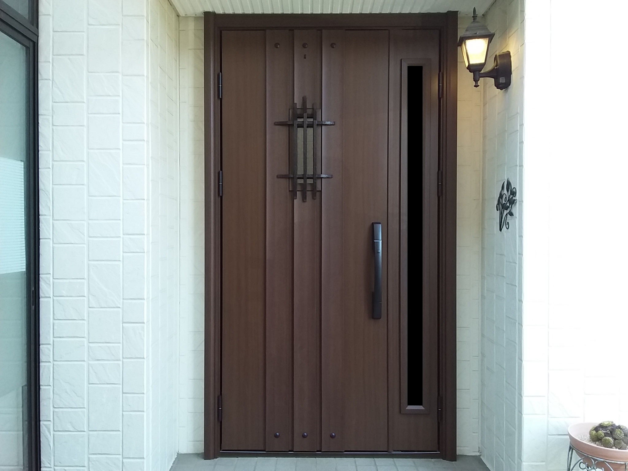 YKKAP玄関 リフォーム玄関ドア ドアリモ　 アウトセット片引込み戸　袖付　アルミ色　B03型 - 33