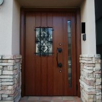 【LIXILリシェントD41型】アメリカ製の木製玄関ドアを木目調のリシェントで交換（千葉県船橋市の工事事例）