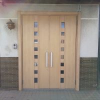 引戸の玄関を両開きドアにリフォーム【LIXILリシェントM28型】龍ヶ崎市の工事事例