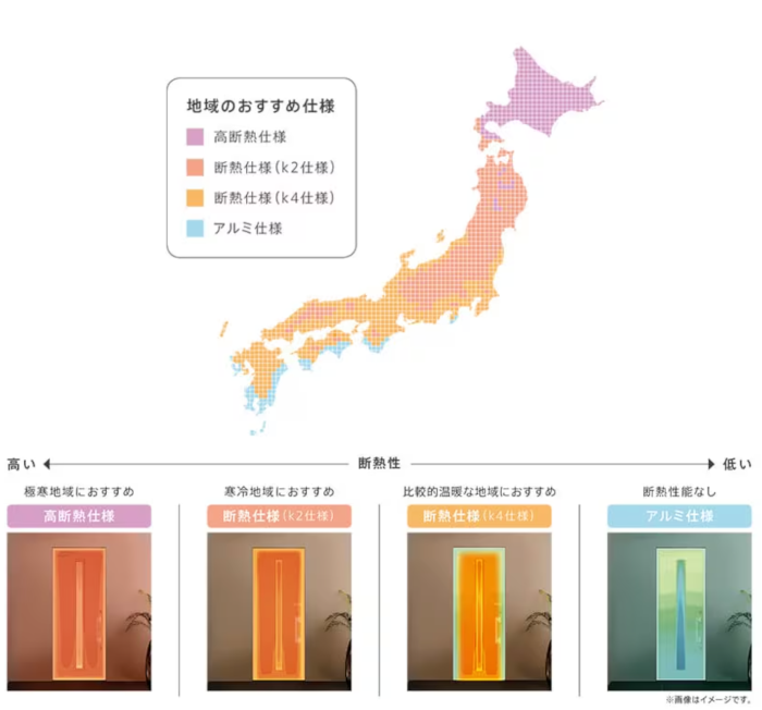 リクシルのドア断熱性能