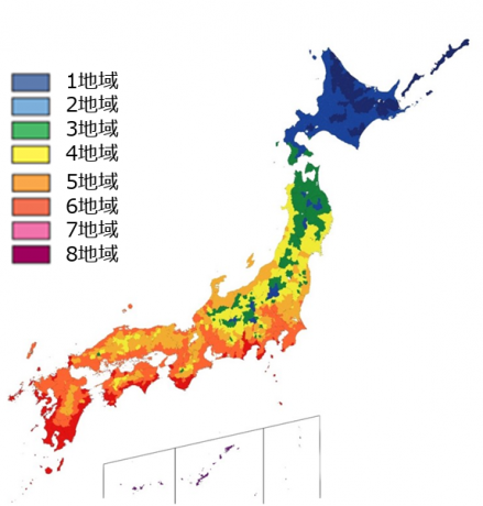 省エネ基準の地域区分