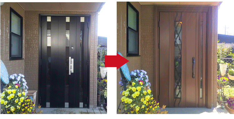 カバー工法で交換した玄関ドアの施工事例