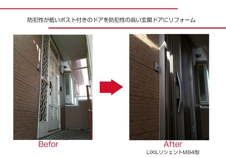 玄関ドアリフォーム,施工事例,茨城県つくばみらい市